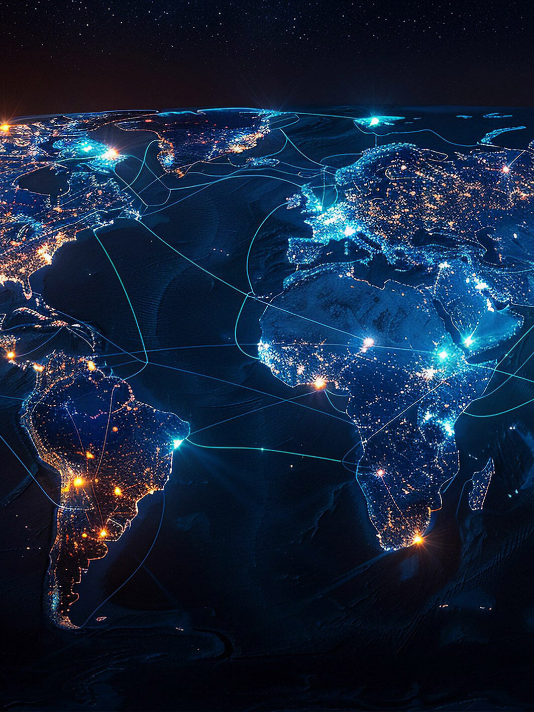 A networked world map
